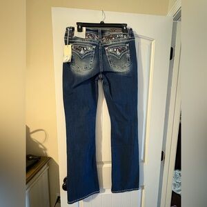 Miss me, red white and blue denim jeans size 30 waist 34 and length new with tag